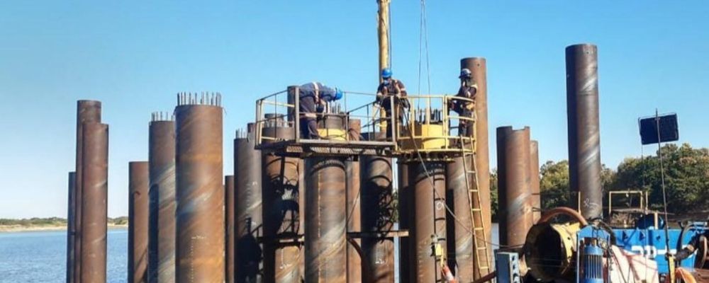 Avançam obras da ponte sobre o Rio Araguaia, em Goiás