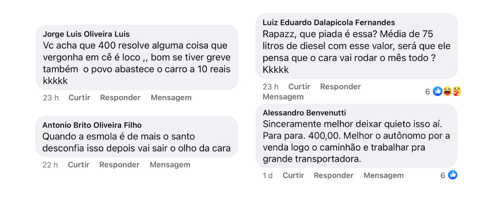 “Auxílio-diesel” não é bem visto pela categoria; greve é mantida para 1º de novembro 