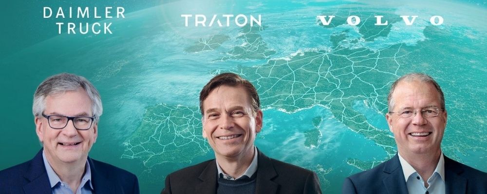 Traton, Daimler Truck e Volvo assinam acordo de joint venture para a rede europeia de carregamento 