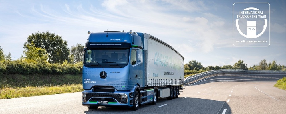 Mercedes-Benz eActros 600 é eleito como o “Caminhão Internacional do Ano 2025”